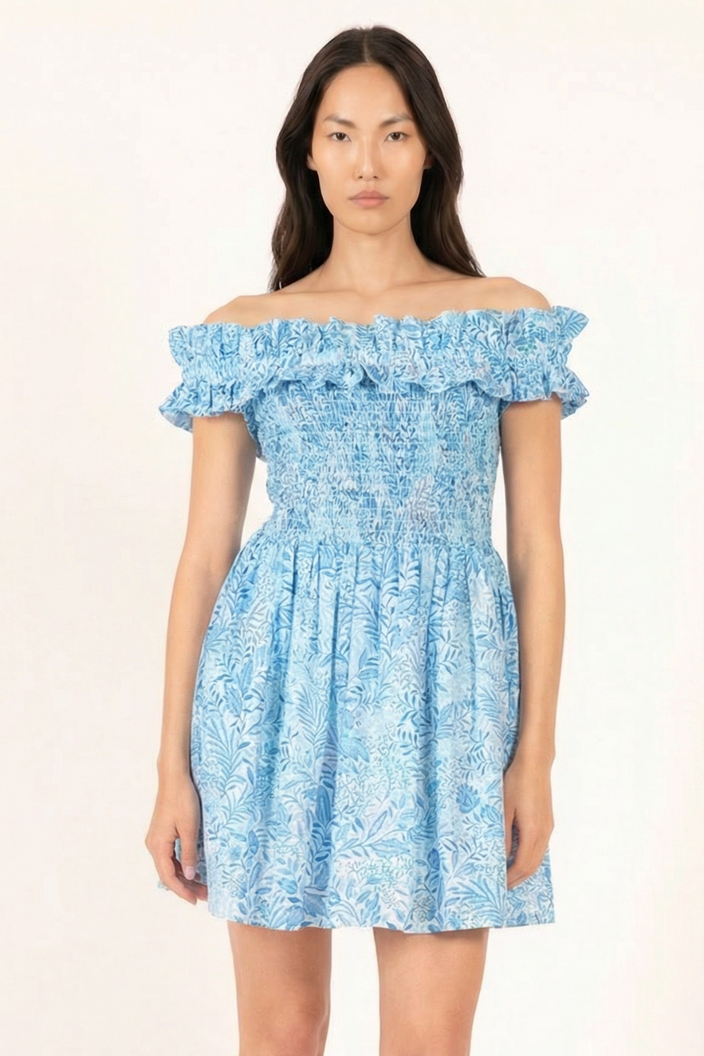 Blue Palmarosa mini dress – Mini Dress Amber by Poupette St Barth, view 2