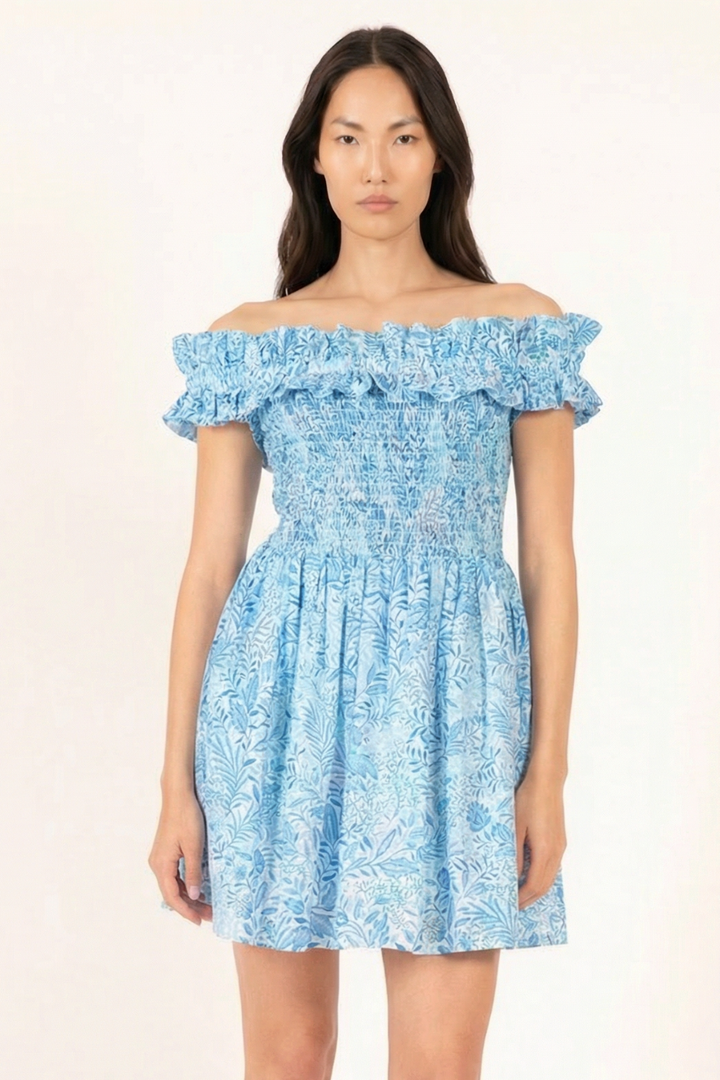 Blue Palmarosa mini dress – Mini Dress Amber by Poupette St Barth, view 2