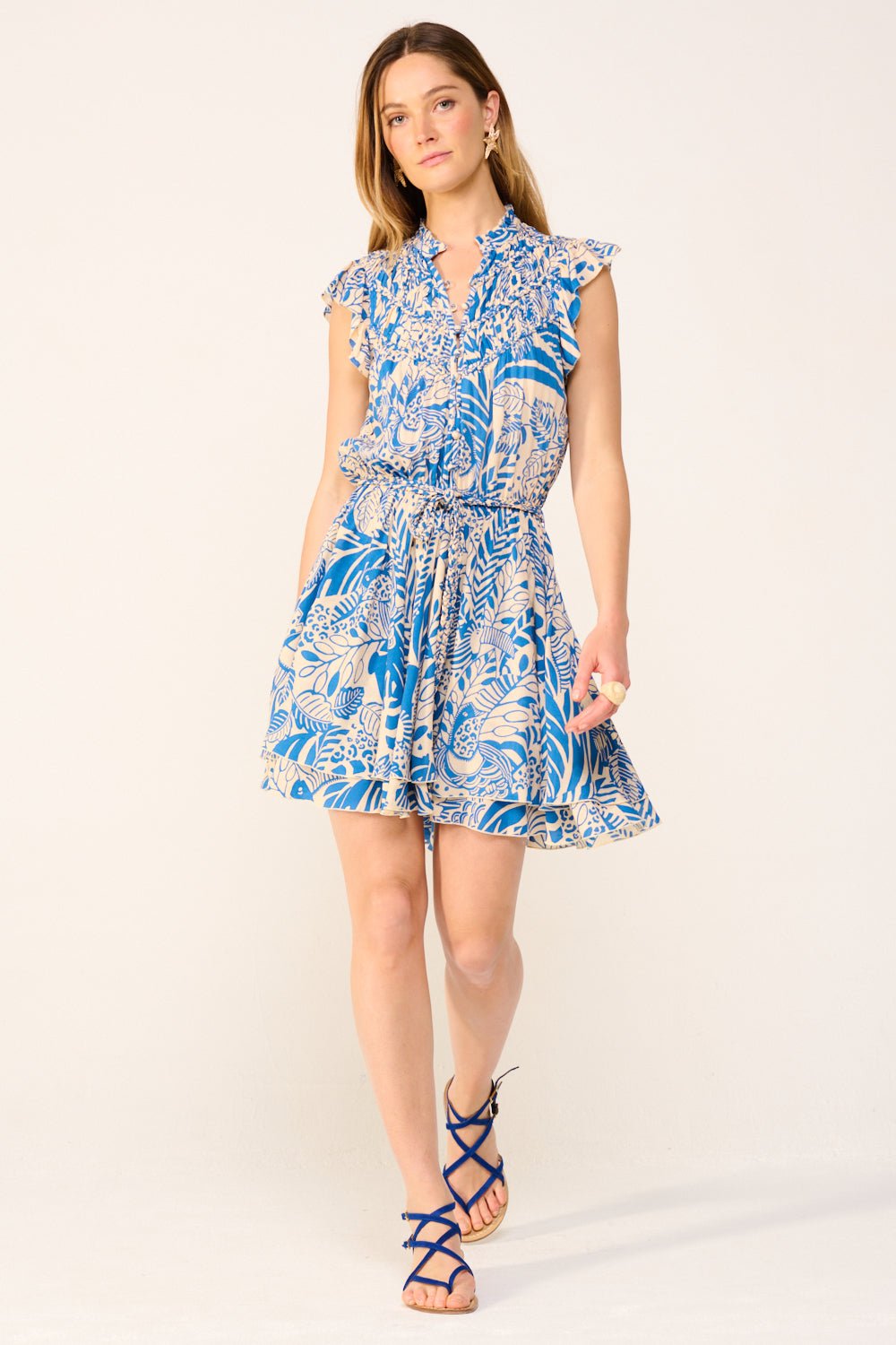 Blue Toucan mini dress – Mini Dress Callie by Poupette St Barth, view 2
