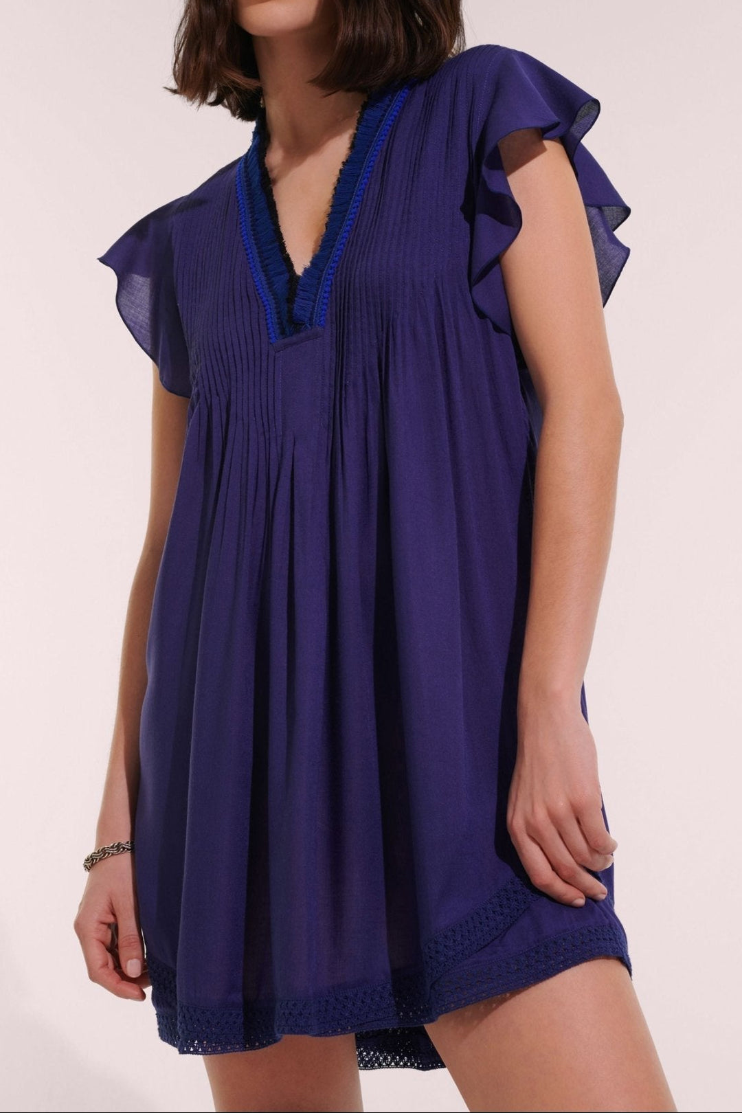 Royal blue mini dress by Poupette St Barth, featuring a stylish and fitted silhouette perfect for warm-weather occasions.