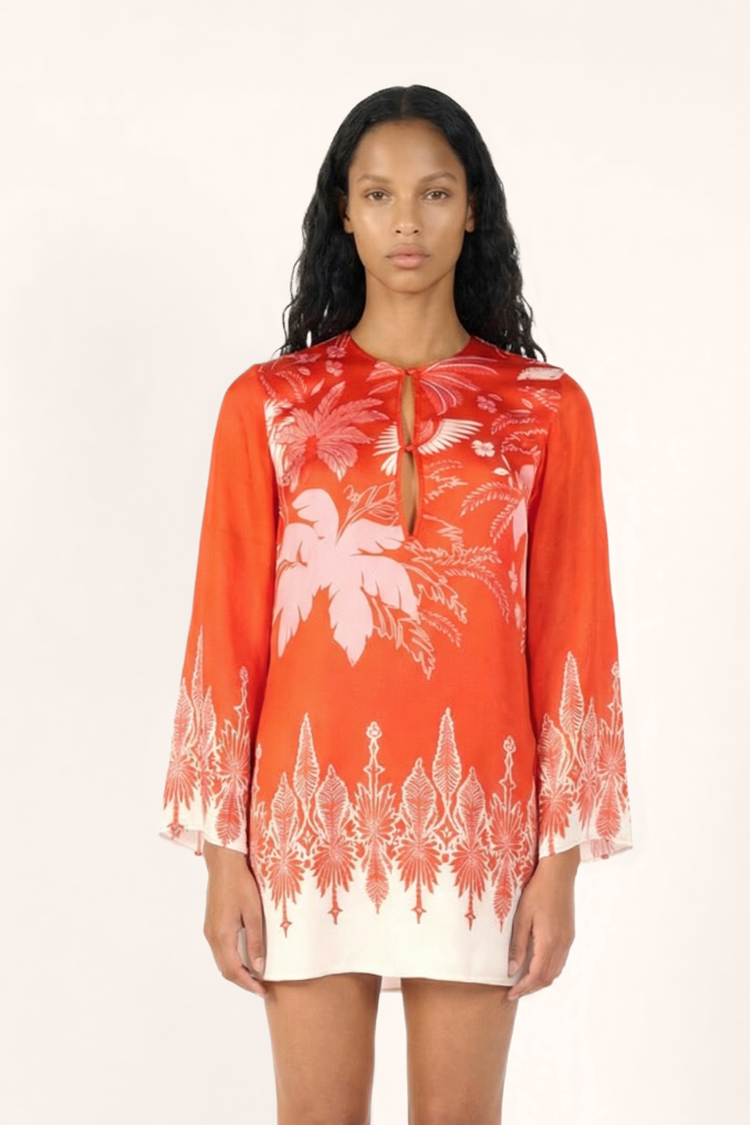 Coral Canopy mini dress – Mini Dress Gia by Poupette St Barth, front view