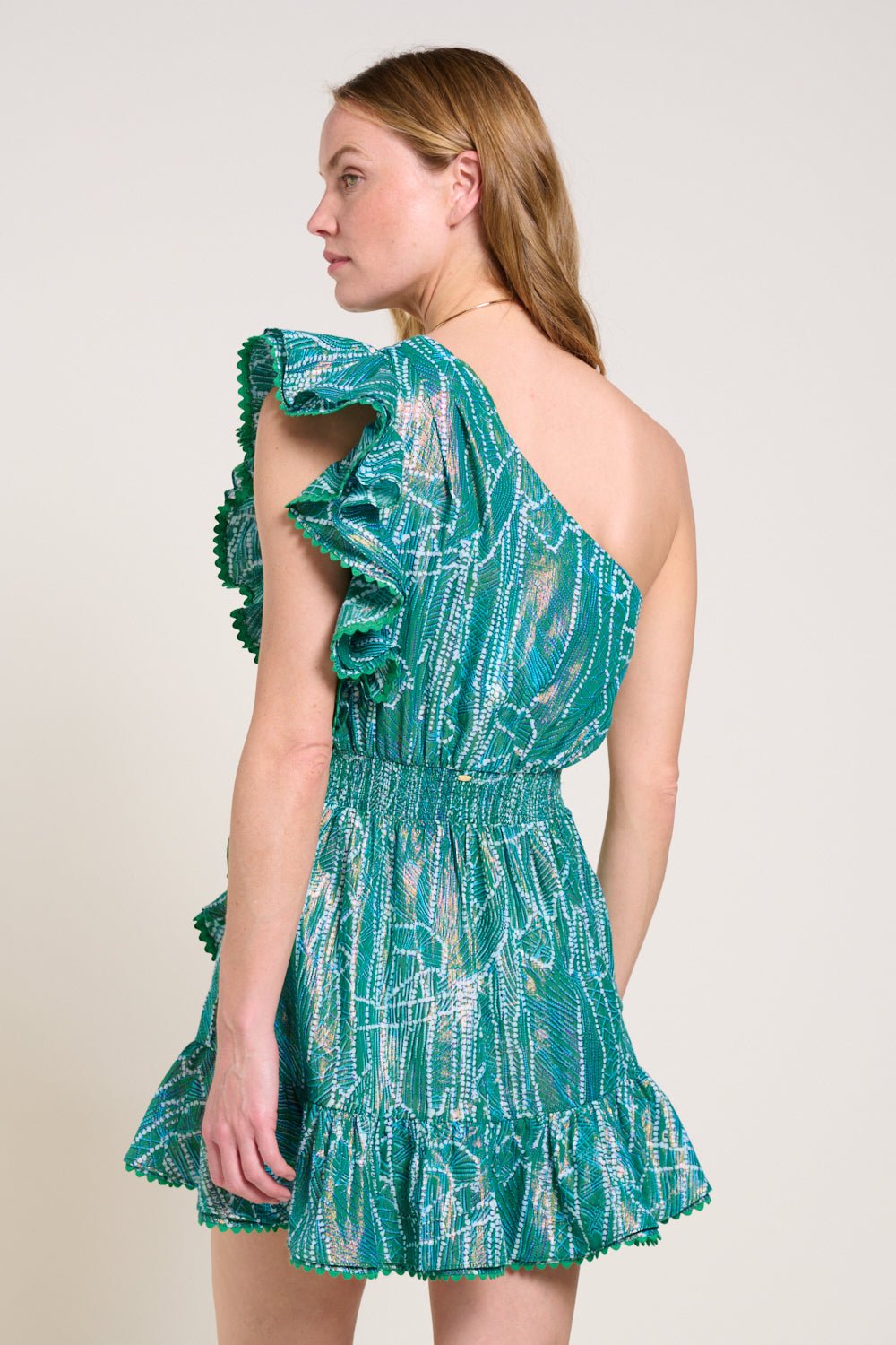Green Akoya mini dress – Mini Dress Corinne by Poupette St Barth, view 5