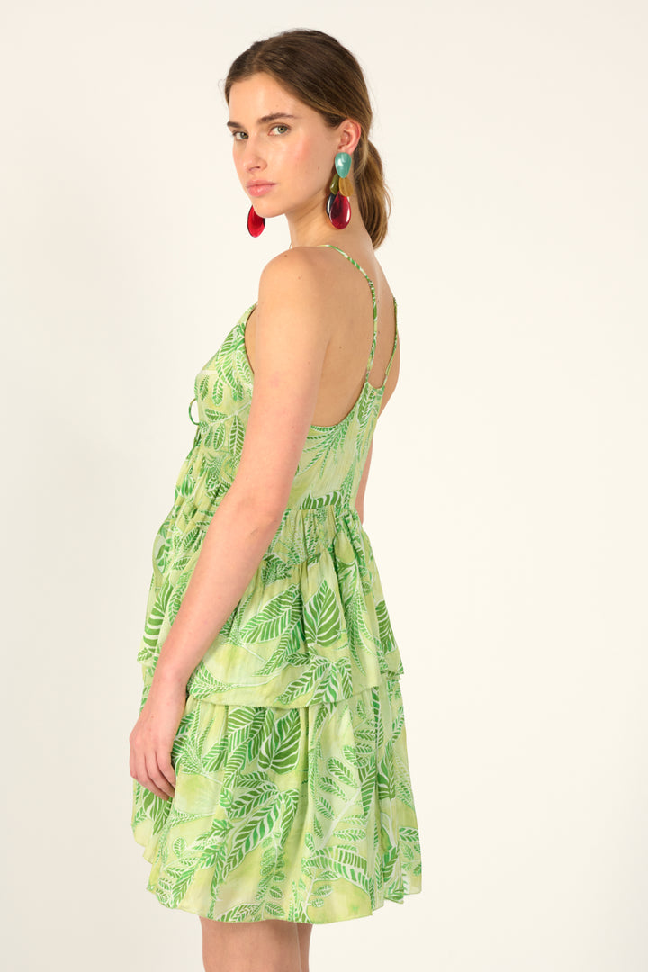 Green Calathea mini dress – Mini Dress Maja by Poupette St Barth, view 4