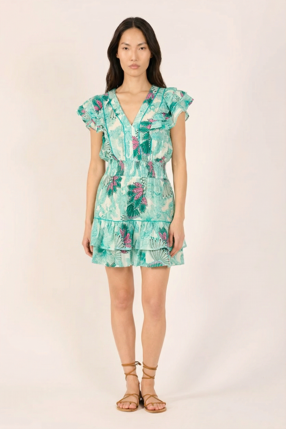 Green Padang mini dress – Mini Dress Camila by Poupette St Barth, view 2