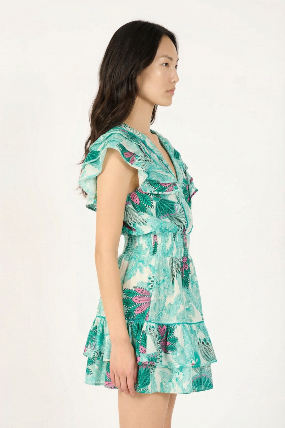 Green Padang mini dress – Mini Dress Camila by Poupette St Barth, view 3