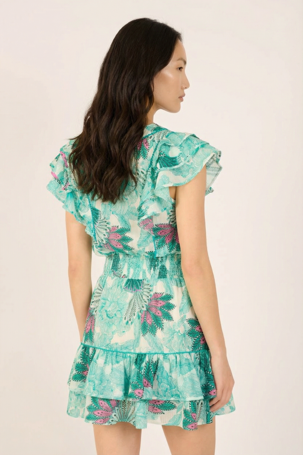 Green Padang mini dress – Mini Dress Camila by Poupette St Barth, view 4