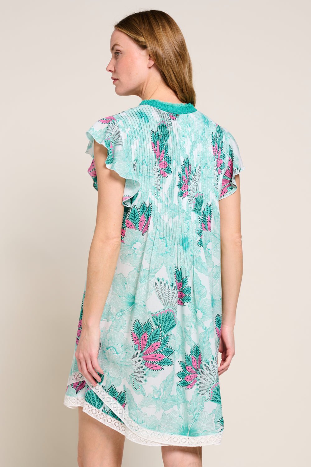 Green Padang mini dress – Mini Dress Sasha by Poupette St Barth, fabric detail