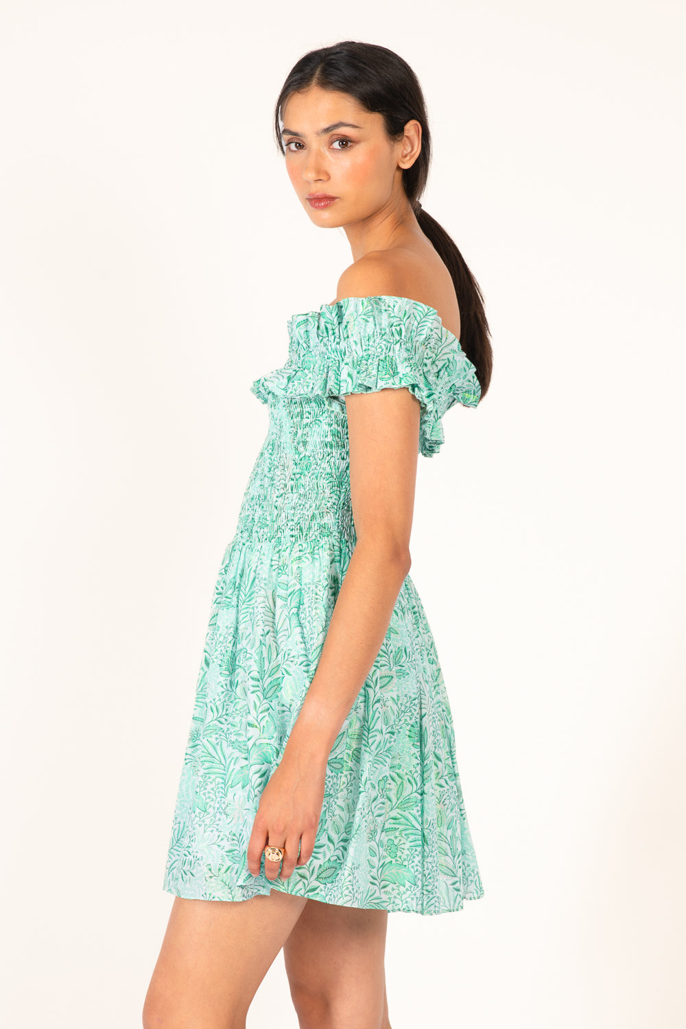 Green Palmarosa mini dress – Mini Dress Amber by Poupette St Barth, view 5