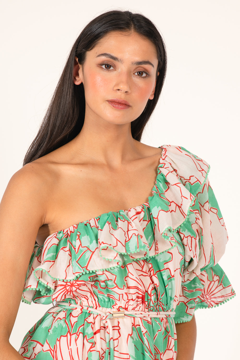 Green Petal mini dress – Mini Dress Jenny by Poupette St Barth, fabric detail