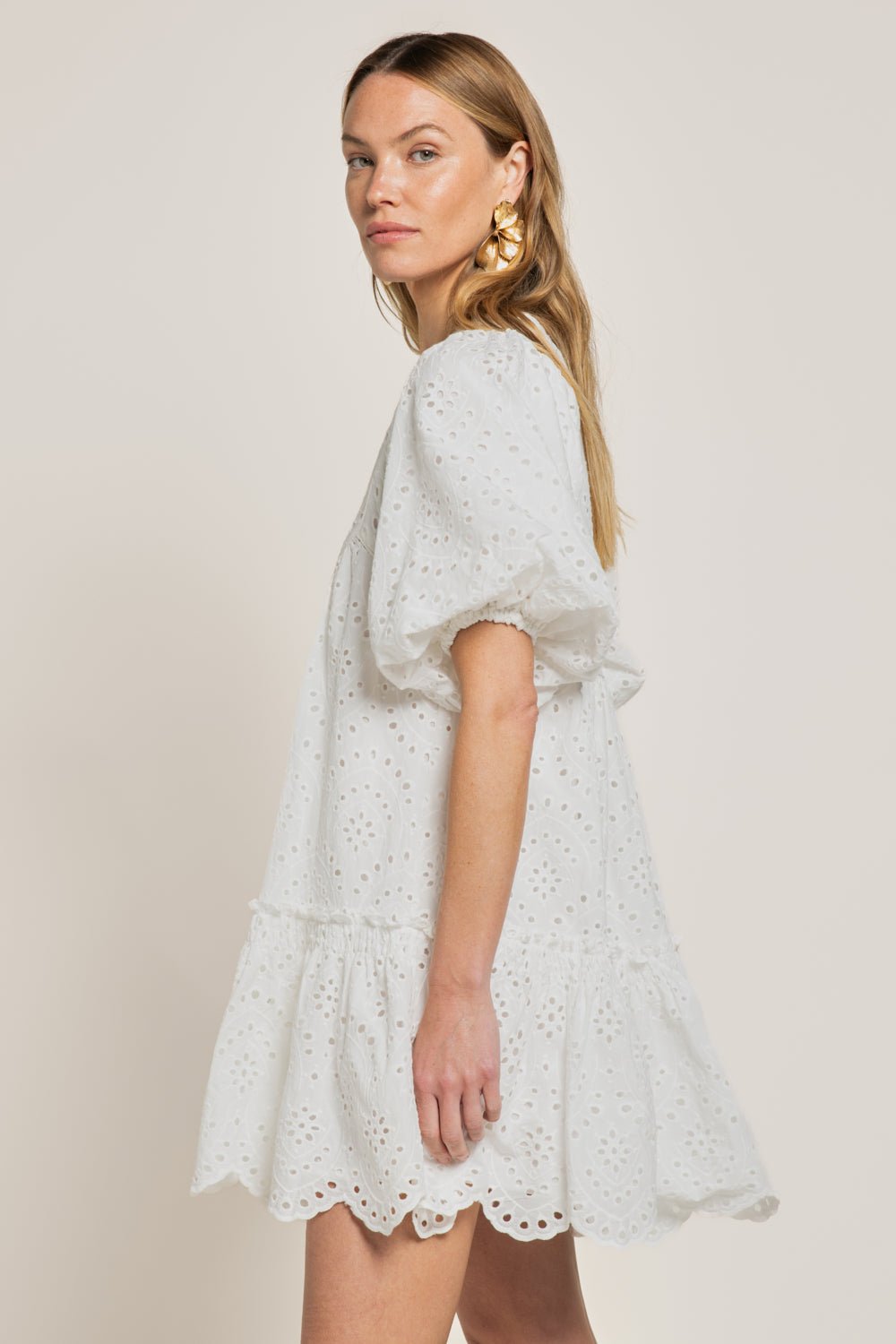 Natural White mini dress – Mini Dress Cruz by Poupette St Barth, view 4
