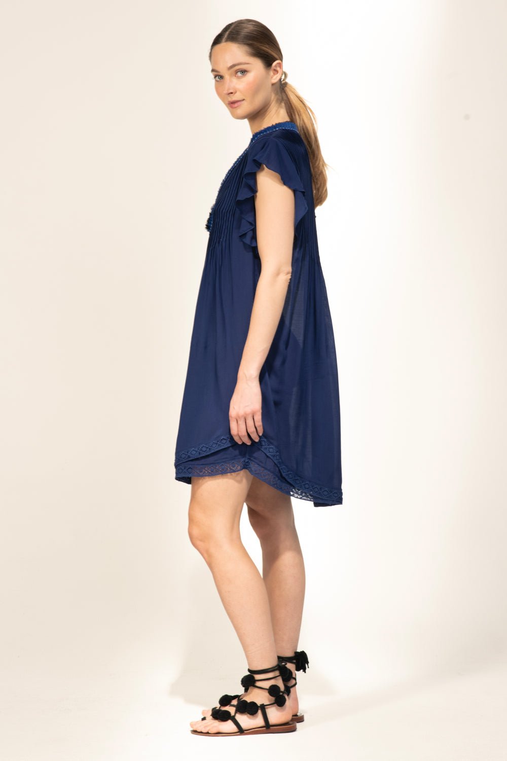 Navy mini dress – Mini Dress Sasha by Poupette St Barth, view 3