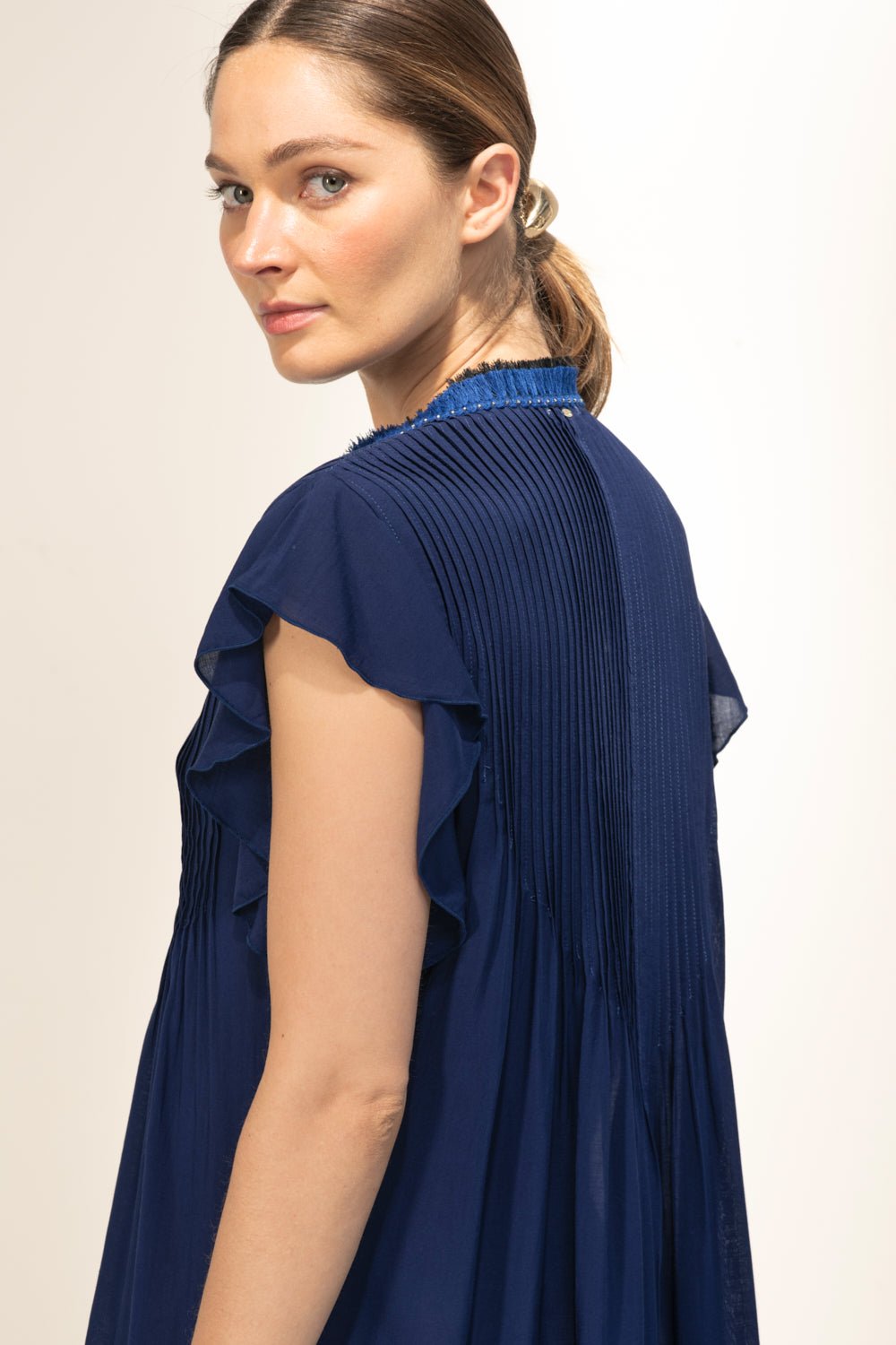 Navy mini dress – Mini Dress Sasha by Poupette St Barth, view 4