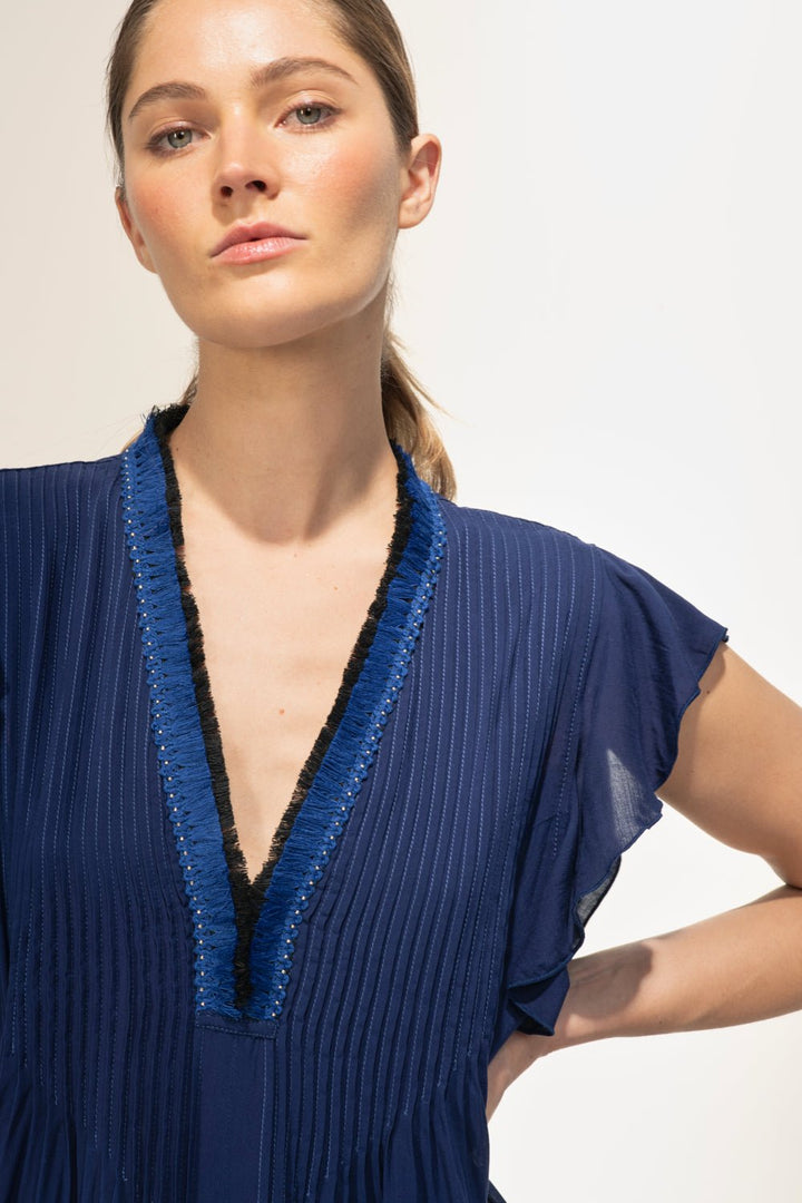 Navy mini dress – Mini Dress Sasha by Poupette St Barth, view 2