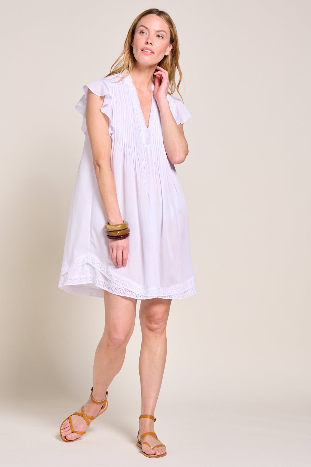 Optic White mini dress – Mini Dress Sasha by Poupette St Barth, view 2