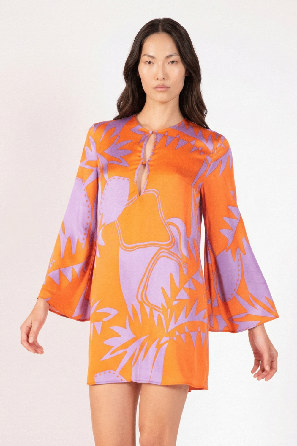 Orange Oasis mini dress – Mini Dress Gia by Poupette St Barth, front view