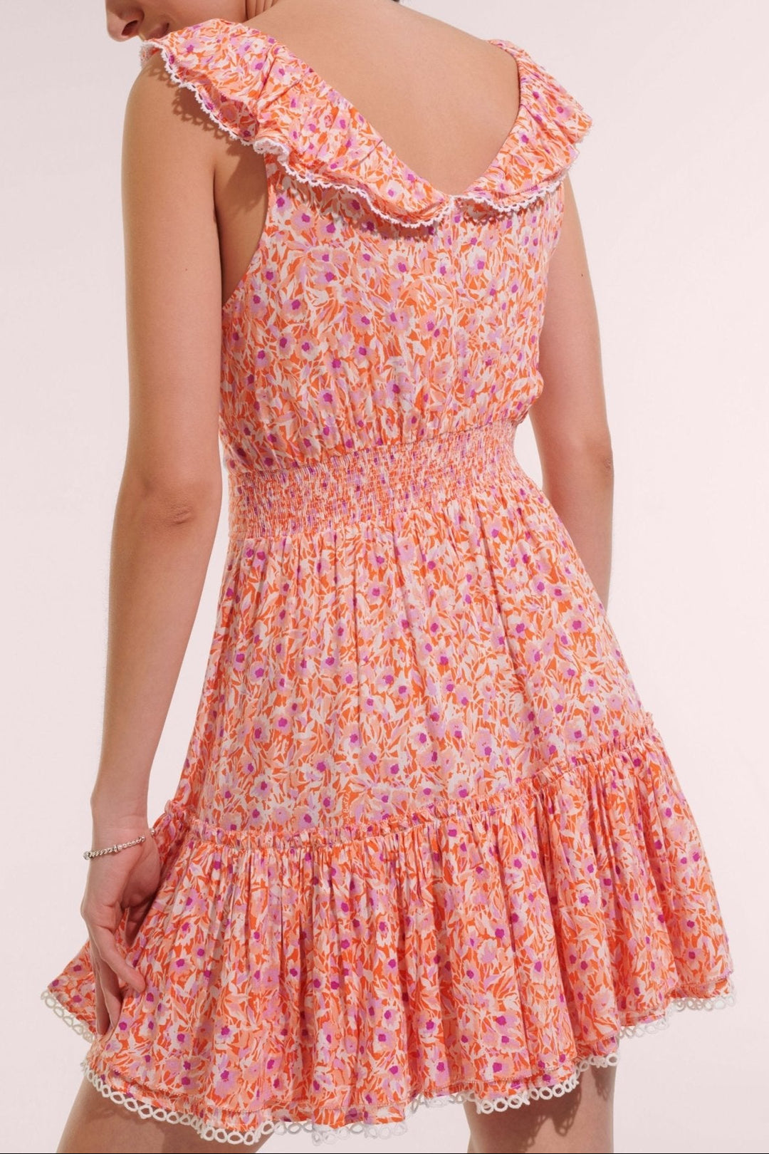 Orange Ocean Flowers mini dress – Mini Dress Bruna by Poupette St Barth, view 2