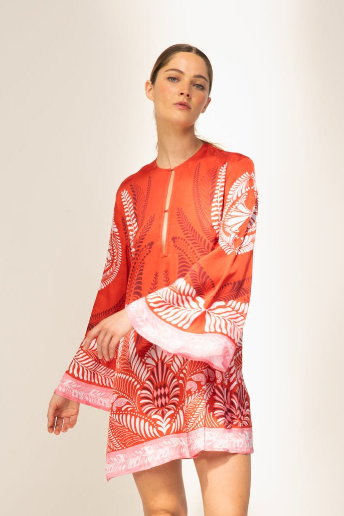 Orange Oolong mini dress – Mini Dress Gia by Poupette St Barth, front view