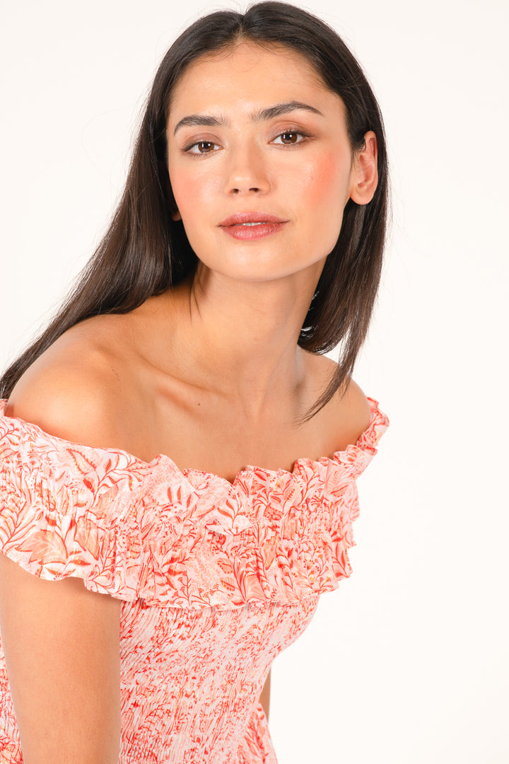 Orange Palmarosa mini dress – Mini Dress Amber by Poupette St Barth, view 2