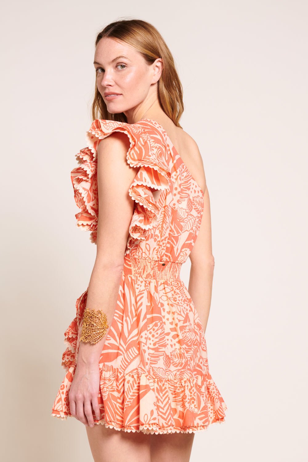 Orange Toucan mini dress – Mini Dress Corinne by Poupette St Barth, view 4