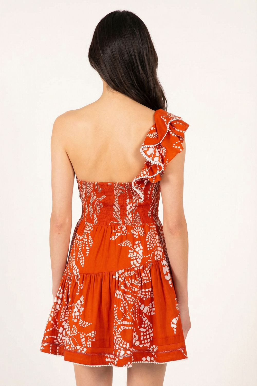 Poupette St Barth Mini Dress Niki in Paprika Austral, sleeveless cotton mini dress with a relaxed fit and vibrant color.