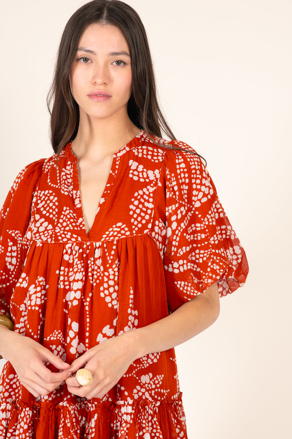 Paprika Austral mini dress – Mini Dress Cruz by Poupette St Barth, front view