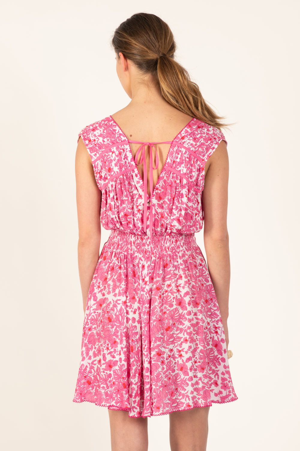 Pink Aquaflora mini dress – Mini Dress Ciao by Poupette St Barth, view 6