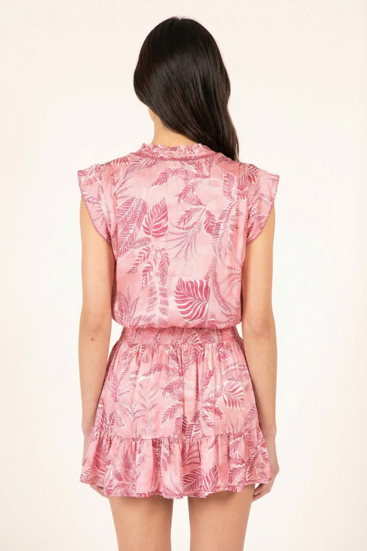 Pink Calathea mini dress – Mini Dress Estelle by Poupette St Barth, view 5