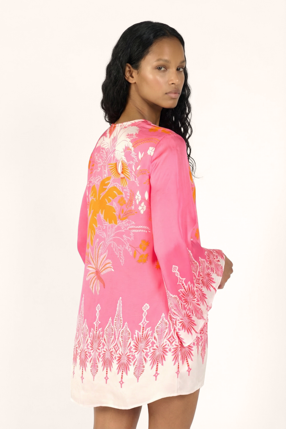 Pink Canopy mini dress – Mini Dress Gia by Poupette St Barth, over-the-shoulder back view