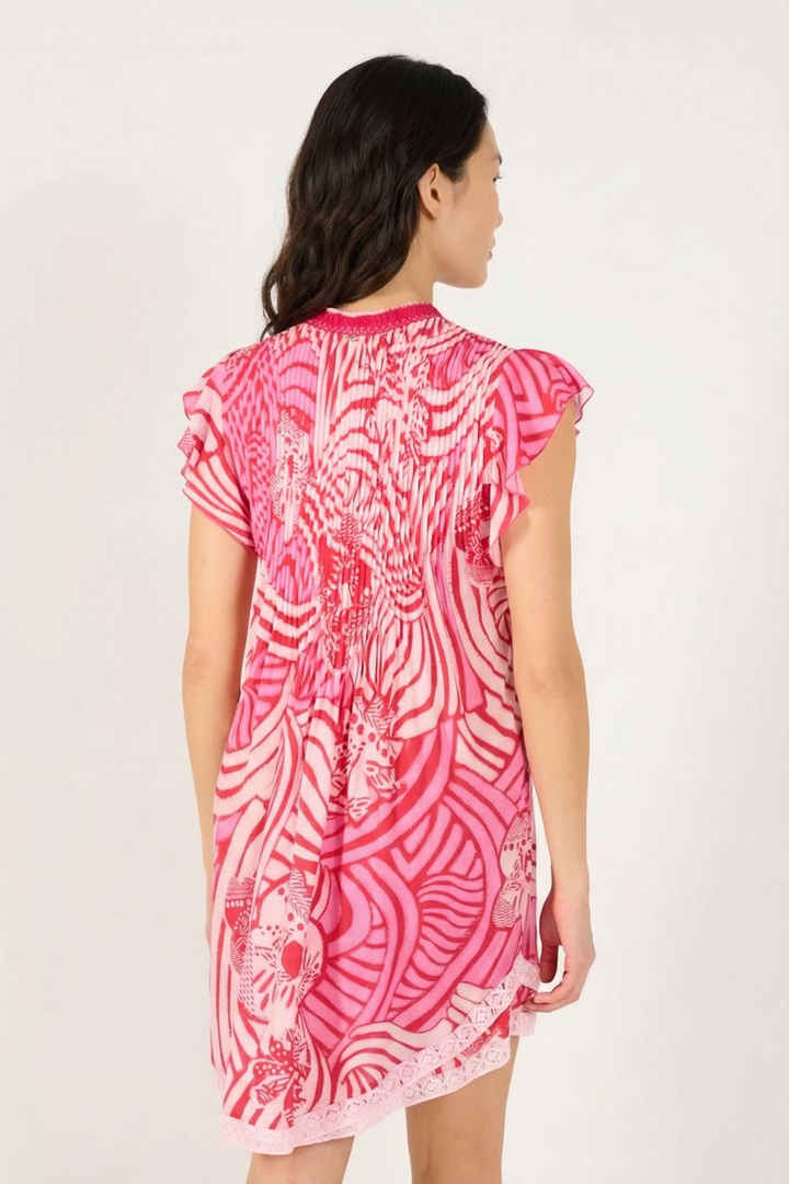 Pink Japonism mini dress – Mini Dress Sasha by Poupette St Barth, view 4