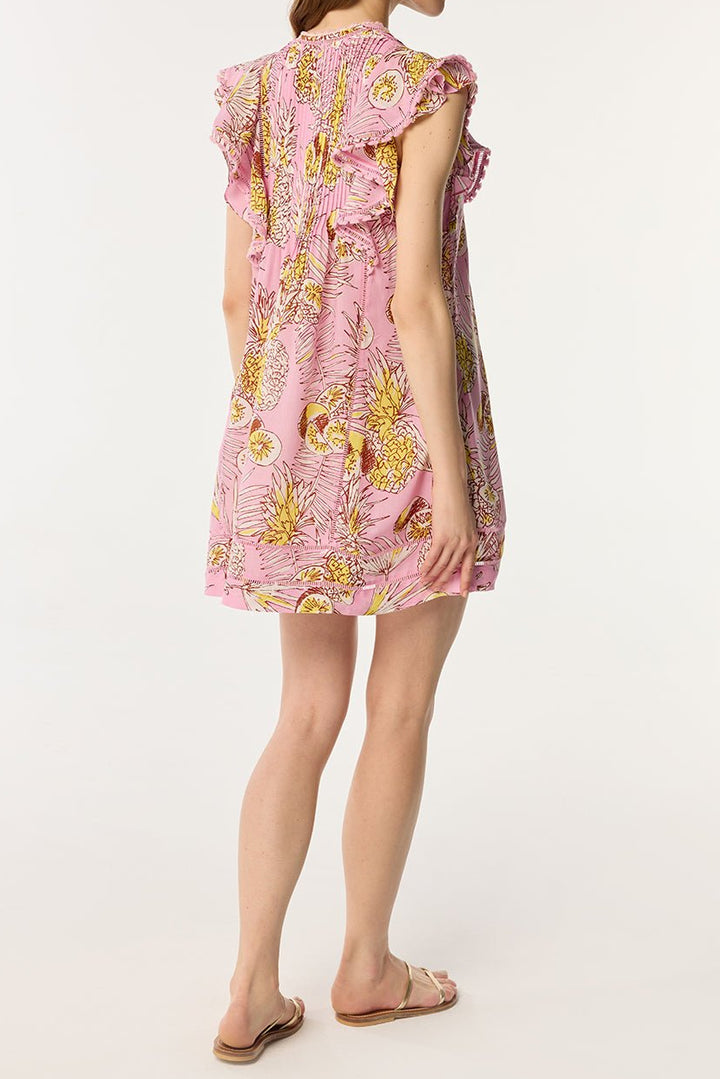 Pink Mini Dress Camelia by Poupette St Barth featuring a stylish, lightweight design and feminine silhouette.