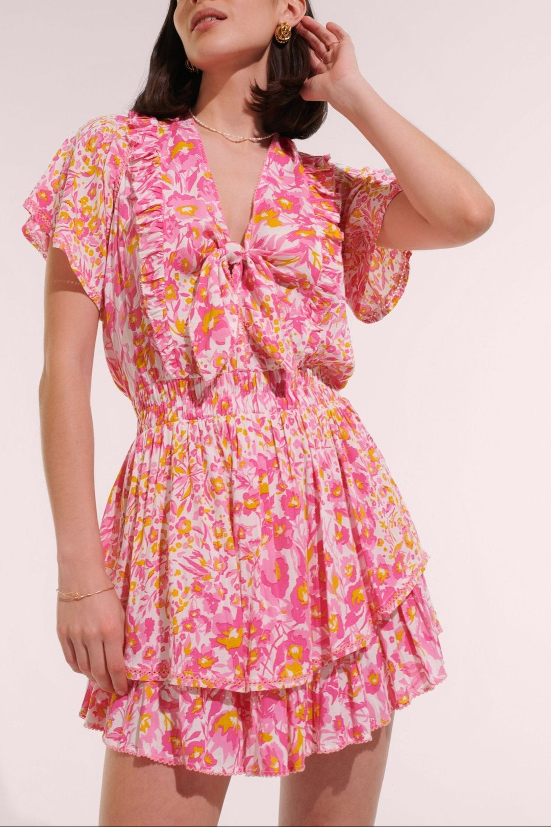 Pink Nuances mini dress – Mini Dress Alyson by Poupette St Barth, front view