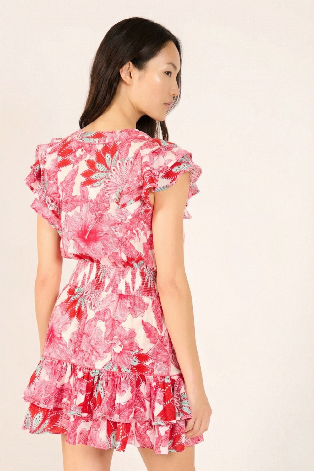 Pink Padang mini dress – Mini Dress Camila by Poupette St Barth, view 4