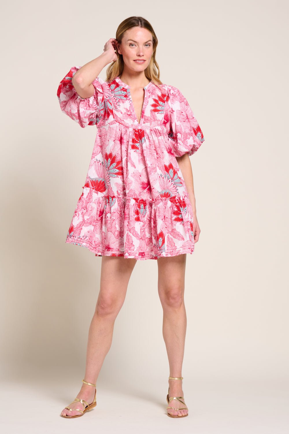 Pink Padang mini dress – Mini Dress Cruz by Poupette St Barth, view 2