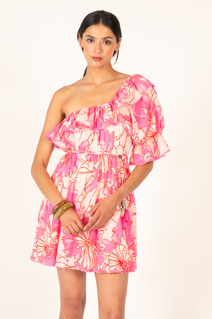 Pink Petal mini dress – Mini Dress Jenny by Poupette St Barth, fabric detail