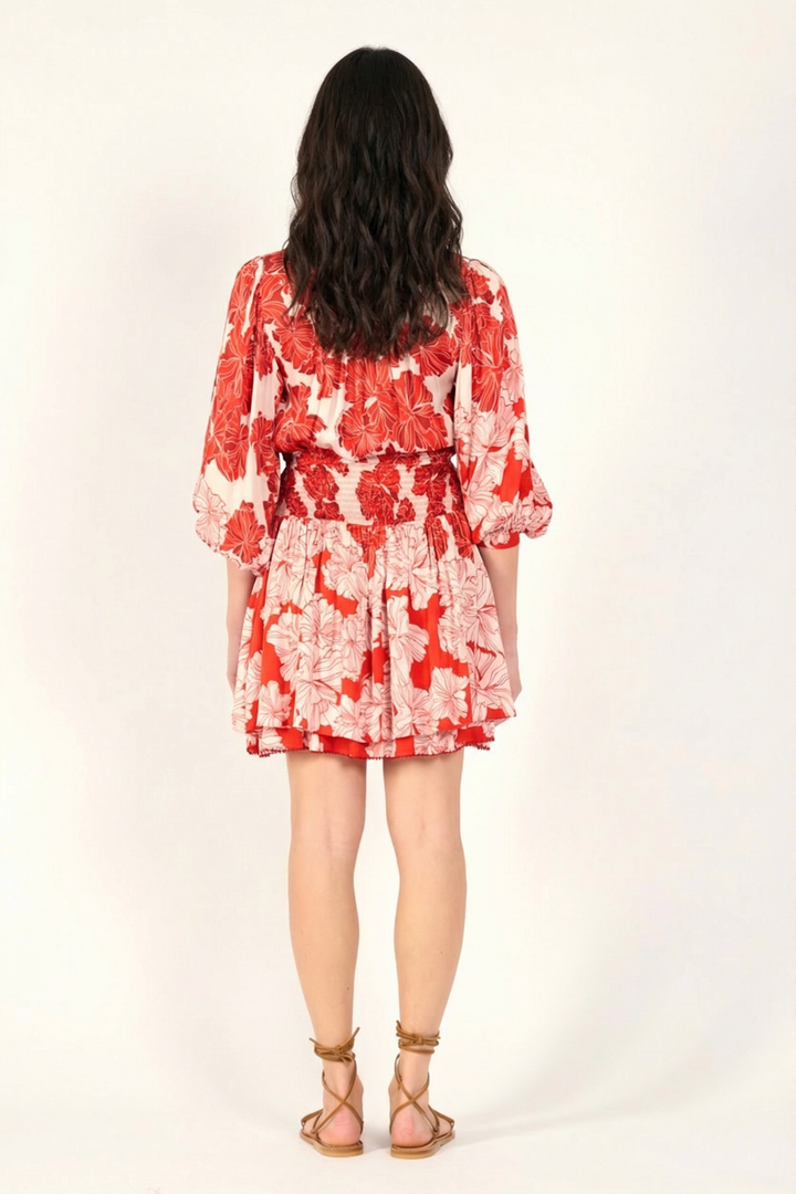 Red Flower Bunch mini dress – Mini Dress Colleen by Poupette St Barth, view 4
