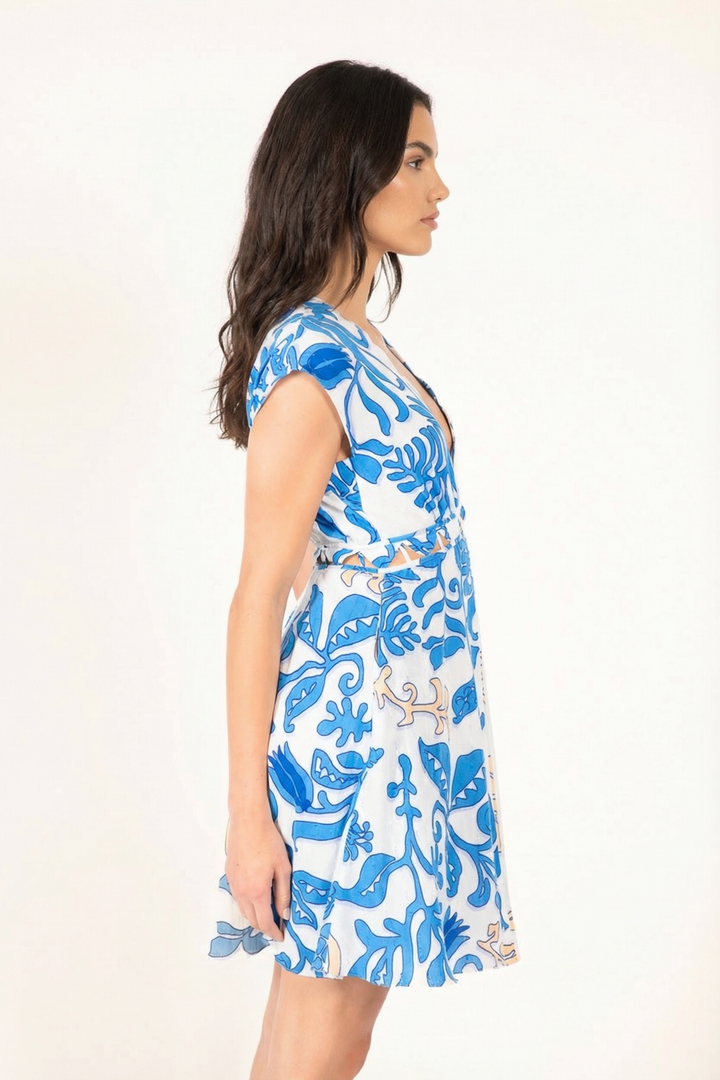 White Blue Ritual mini dress – Mini Dress Hazel by Poupette St Barth, view 2