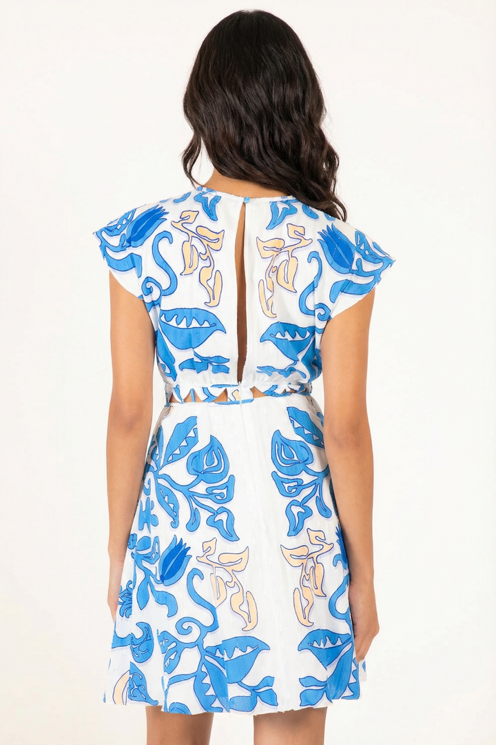 White Blue Ritual mini dress – Mini Dress Hazel by Poupette St Barth, view 4