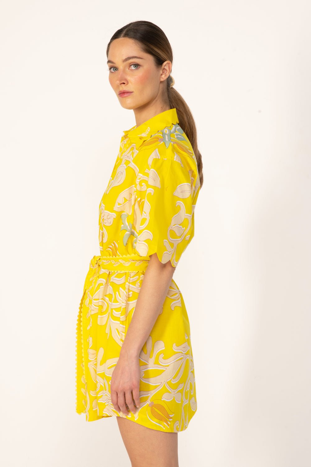Yellow Ritual mini dress – Mini Dress Wes by Poupette St Barth, view 3