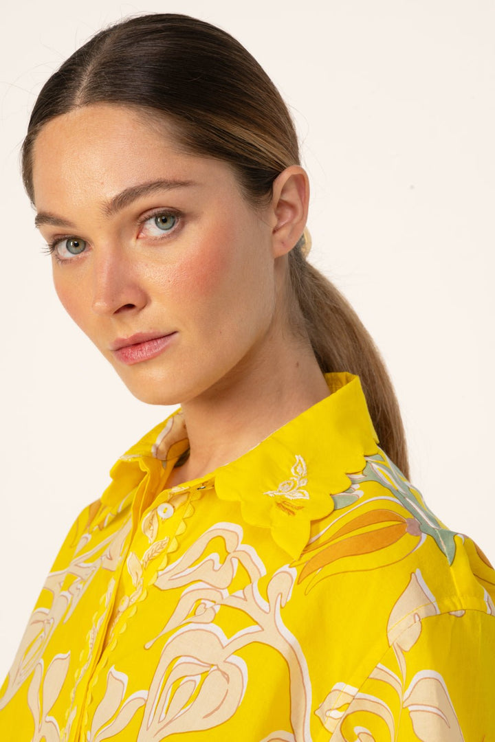 Yellow Ritual mini dress – Mini Dress Wes by Poupette St Barth, view 5