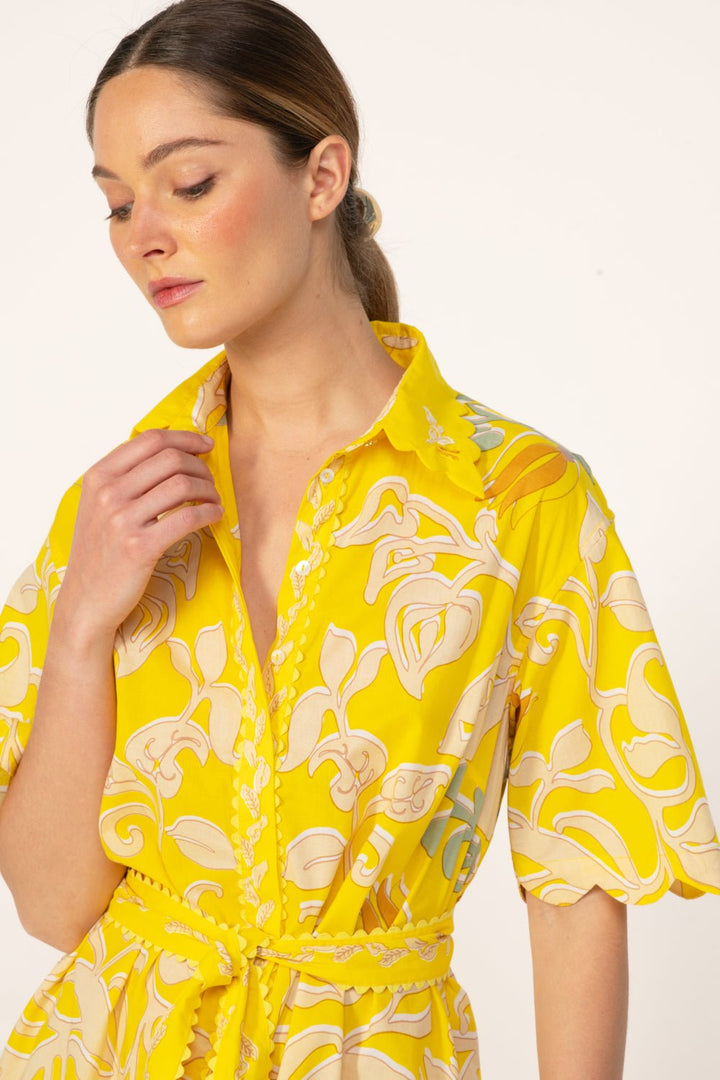 Yellow Ritual mini dress – Mini Dress Wes by Poupette St Barth, view 4