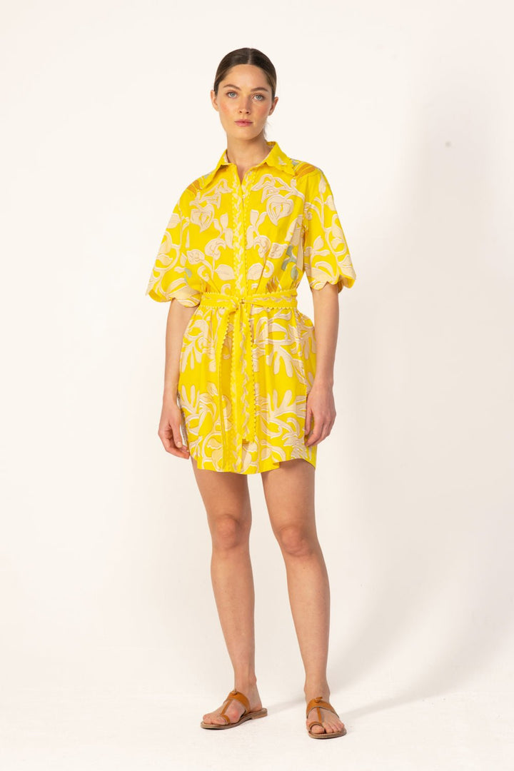 Yellow Ritual mini dress – Mini Dress Wes by Poupette St Barth, view 2