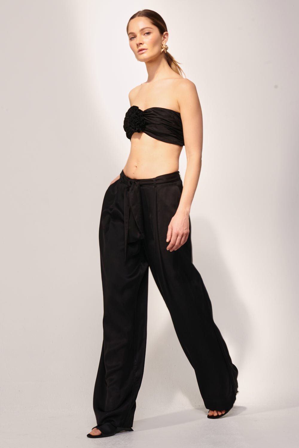 Black pants – Pant Aroa by Poupette St Barth, front view