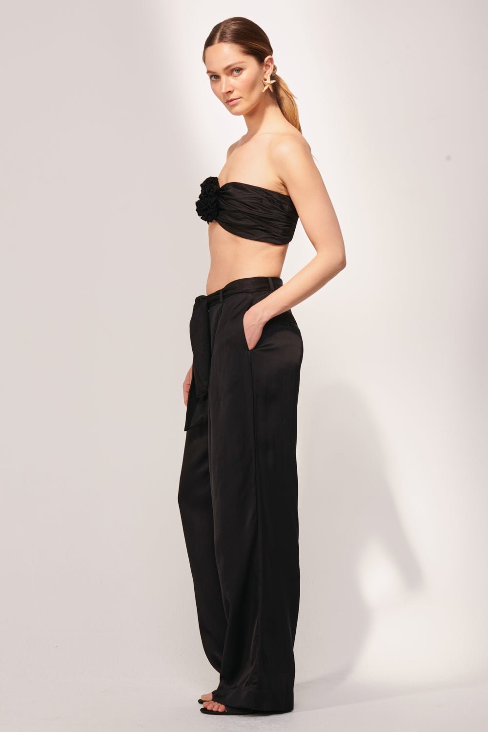 Black pants – Pant Aroa by Poupette St Barth, view 3