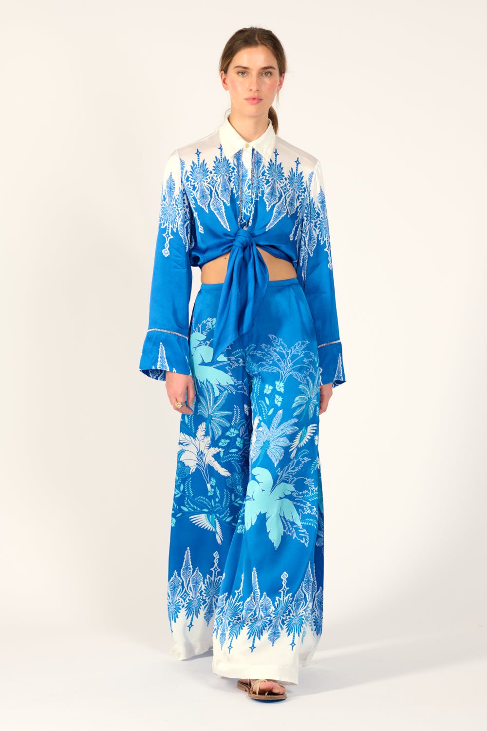 Blue Canopy pants – Pant Clea by Poupette St Barth, front view