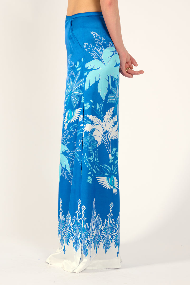 Poupette St Barth Blue Canopy Pant Clea, stylish pants with a relaxed fit in vibrant blue fabric.