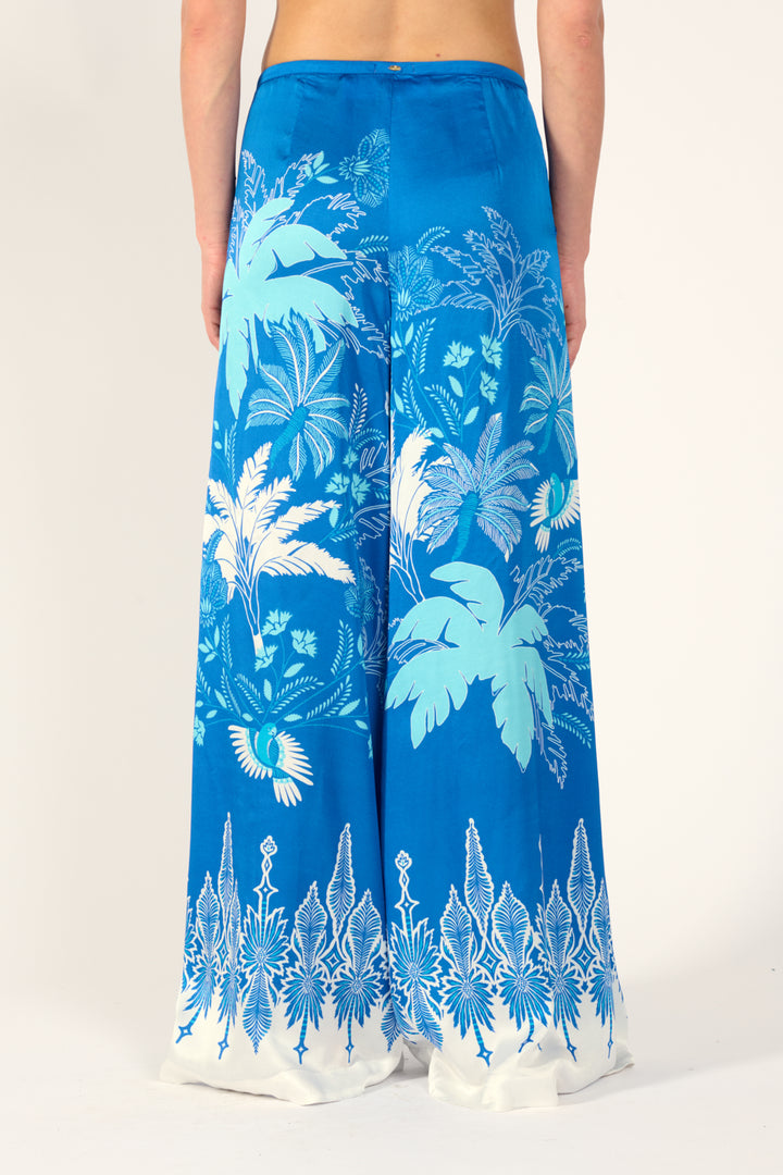 Poupette St Barth Pant Clea in Blue Canopy, stylish pants featuring a relaxed fit and vibrant blue pattern.