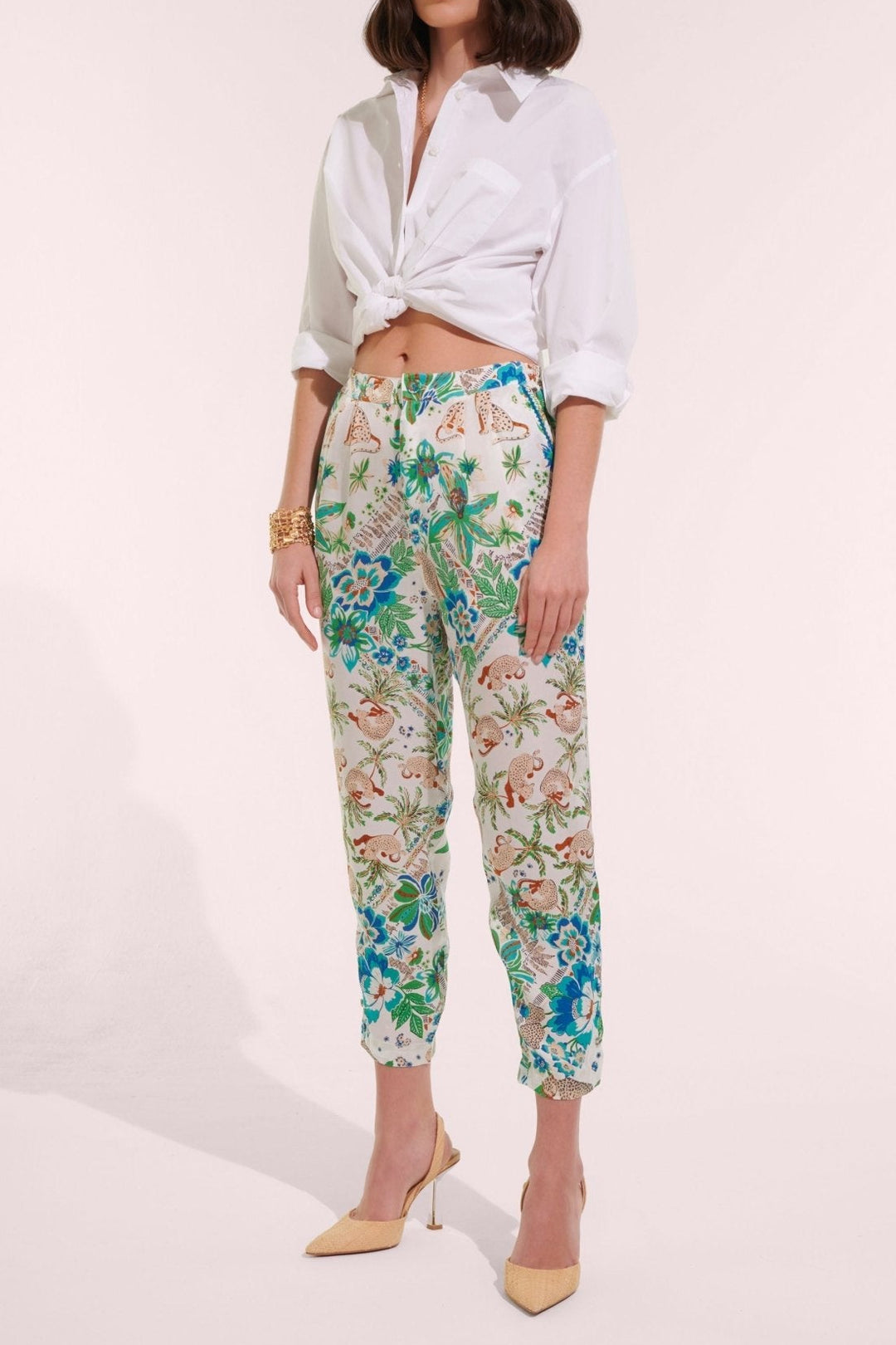 Blue Leo Foulard pants – Pant Bel by Poupette St Barth, front view