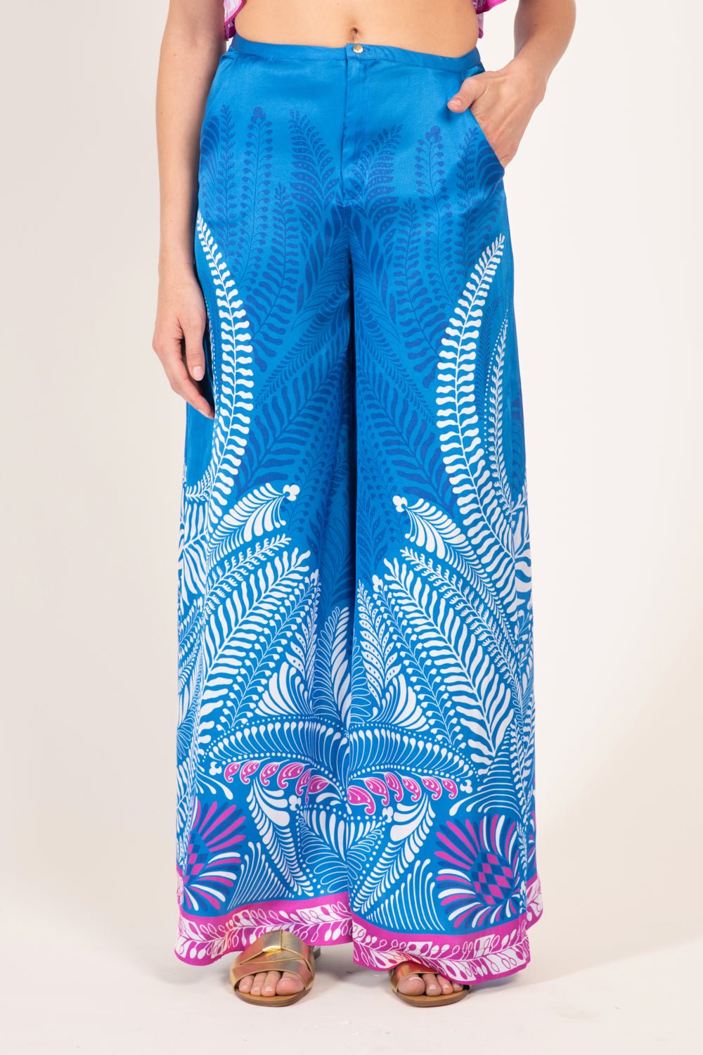 Blue Oolong pants – Pant Clea by Poupette St Barth, view 2