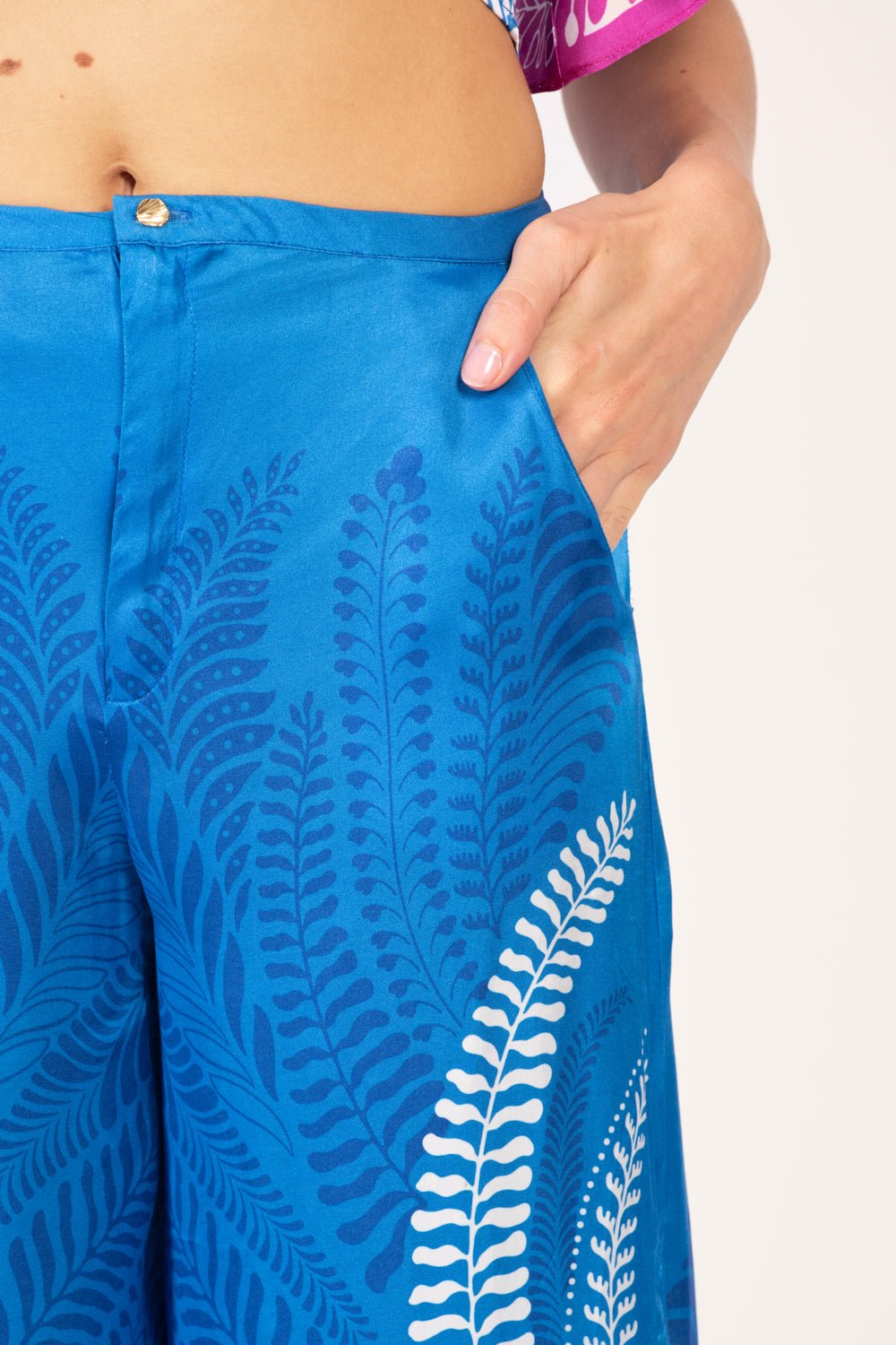 Blue Oolong pants – Pant Clea by Poupette St Barth, view 4