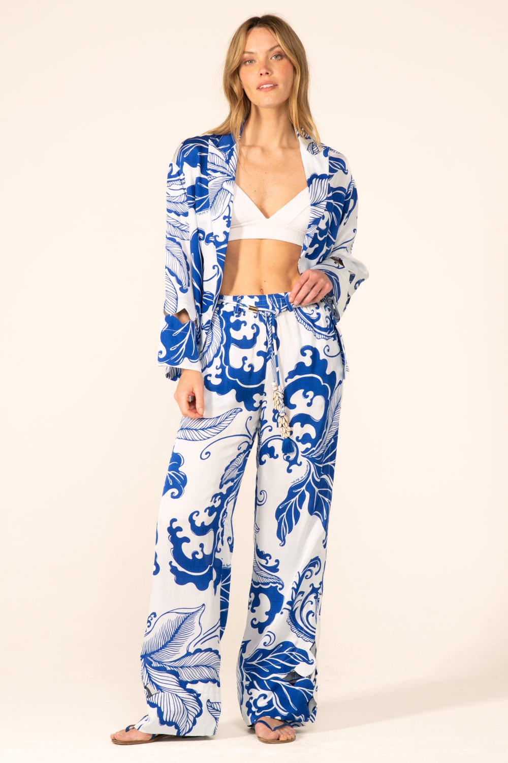 Blue Reef Wave pants – Pant Patti by Poupette St Barth, fabric detail
